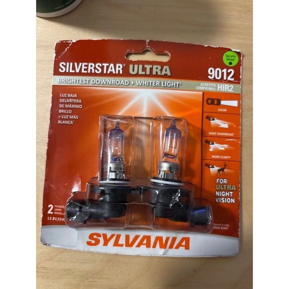 Sylvania 9012 SilverStar Ultra Halogen Headlight Bulb, 2 Bulbs